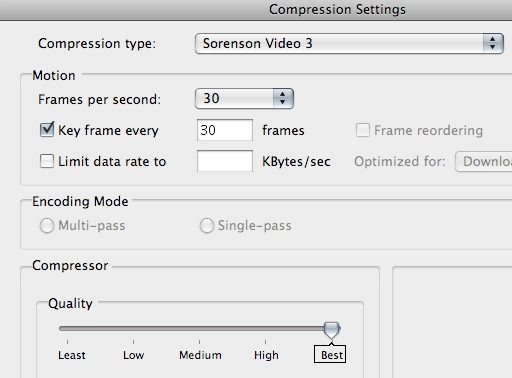 Export sub-settings